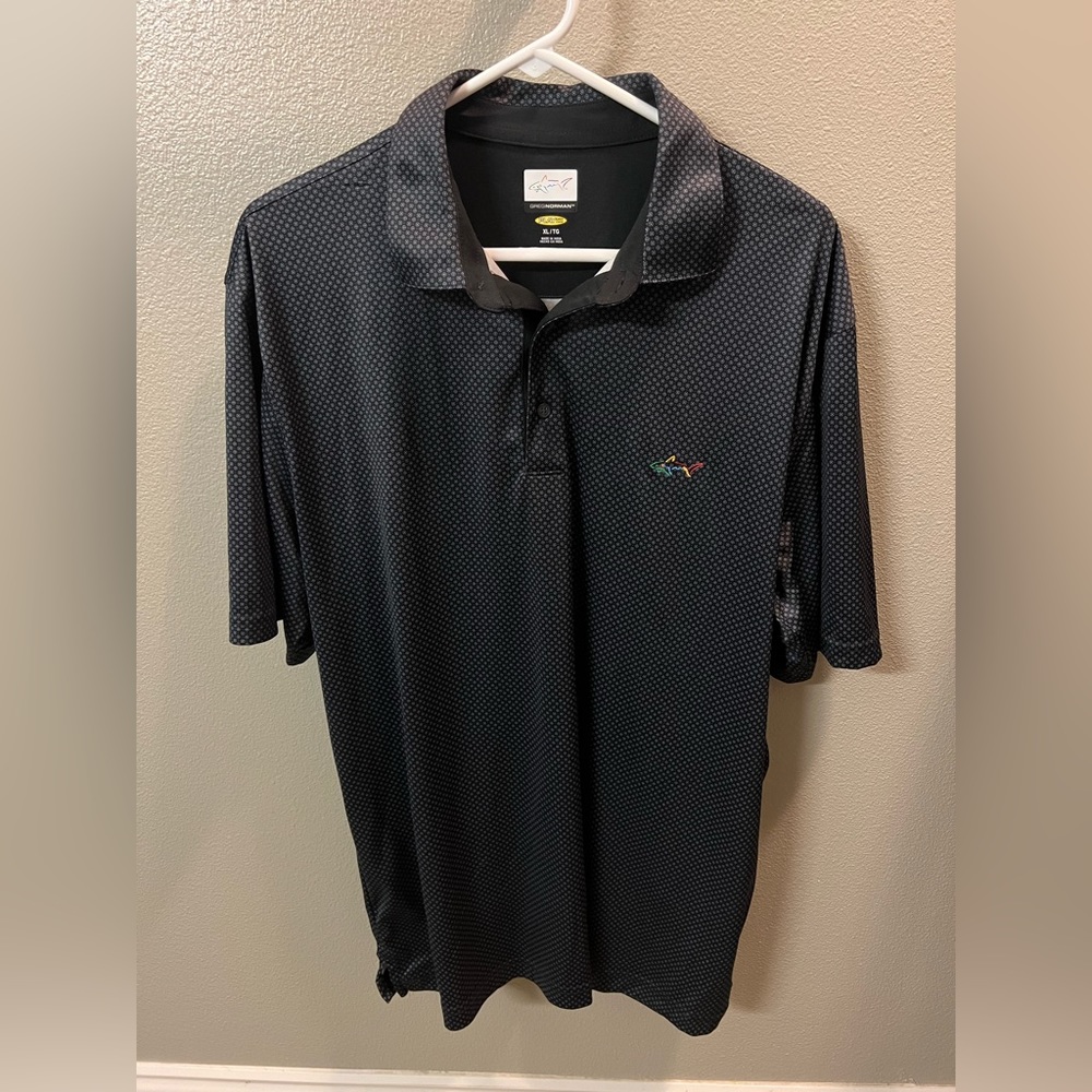 Greg Norman Black with Print Polo